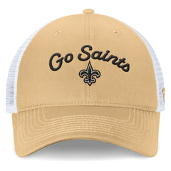 New Orleans Saints Women's Slogan Trucker Adjustable Hat - Gold Hats
