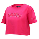 San Francisco Giants Pro Standard Women's Triple Pink Boxy Cropped T-Shirt - Pink T-shirts