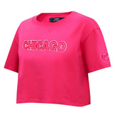 Chicago Cubs Pro Standard Women's Triple Pink Boxy Cropped T-Shirt - Pink T-shirts