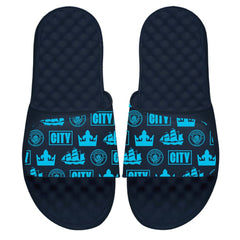 Manchester City ISlide Youth Glyph Pattern Slide Sandals Navy