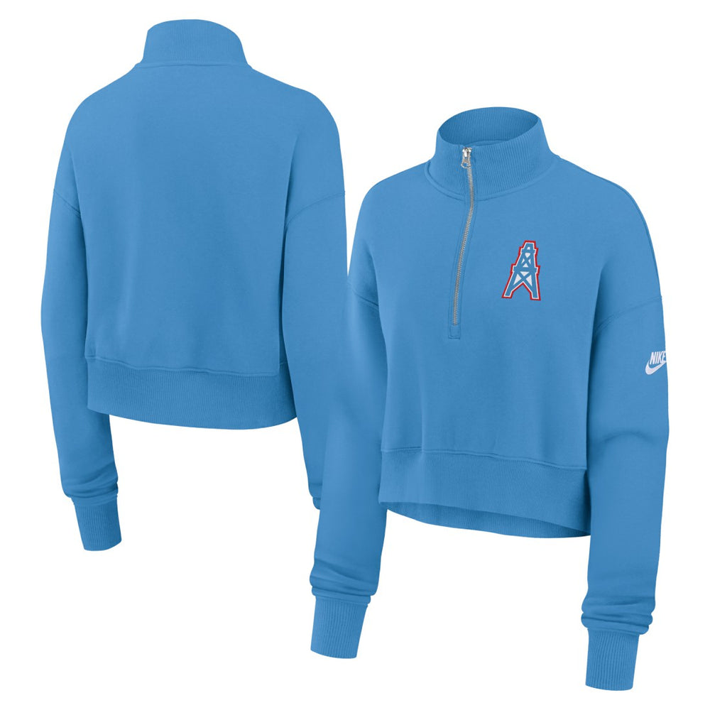 Tennessee Titans Women's Rewind Phoenix Half-Zip Sweatshirt - Light Blue Sweatshirts