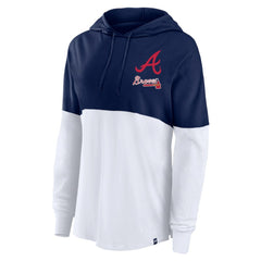 Atlanta Braves Fanatics Women's Backup Option Pullover Hoodie - Navy/White Hoodies