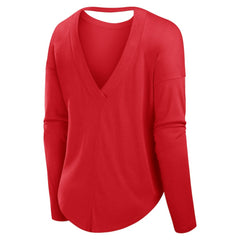 Philadelphia Phillies Fanatics Women's Core Boat Neck Long Sleeve T-Shirt - Red T-shirts