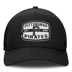 Pittsburgh Pirates Fanatics Team Patch A-Frame Trucker Snapback Hat - Black Hats