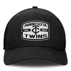 Minnesota Twins Fanatics Team Patch A-Frame Trucker Snapback Hat - Black Hats