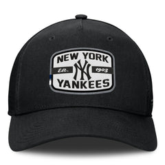 New York Yankees Fanatics Team Patch A-Frame Trucker Snapback Hat - Black Hats