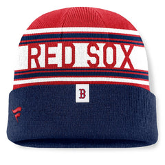 Boston Red Sox Fanatics Fundamental Team Stripe Cuffed Knit Hat - Navy Hats