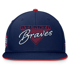 Atlanta Braves Fanatics Fundamental Tri-Script Fitted Hat - Navy Hats