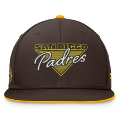 San Diego Padres Fanatics Fundamental Tri-Script Fitted Hat - Brown Hats