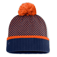 Houston Astros Fanatics Women's Fundamental Jacquard Cuffed Knit Hat with Pom - Navy Hats