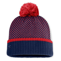 Boston Red Sox Fanatics Women's Fundamental Jacquard Cuffed Knit Hat with Pom - Navy Hats