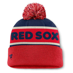 Boston Red Sox Fanatics Heritage Cuffed Knit Hat with Pom - Navy Hats