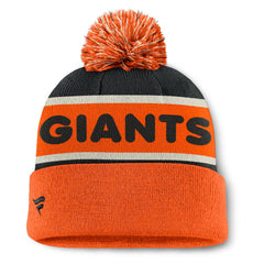 San Francisco Giants Fanatics Heritage Cuffed Knit Hat with Pom - Black/Orange Hats