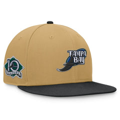 Tampa Bay Rays Fanatics Heritage Two-Tone Fitted Hat - Khaki/Black Hats