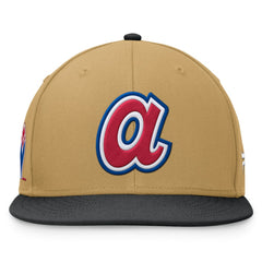 Atlanta Braves Fanatics Heritage Two-Tone Fitted Hat - Khaki/Black Hats