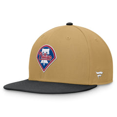 Philadelphia Phillies Fanatics Heritage Two-Tone Fitted Hat - Khaki/Black Hats