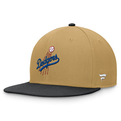 Los Angeles Dodgers Fanatics Heritage Two-Tone Fitted Hat - Khaki/Black Hats