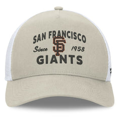 San Francisco Giants Fanatics A-Frame Trucker Adjustable Hat - Stone Hats