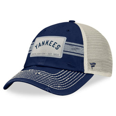 New York Yankees Fanatics Heritage Stripe Trucker Adjustable Hat - Navy/Natural Hats