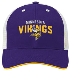 Minnesota Vikings Youth Core Lockup Trucker Adjustable Hat - Purple Hats