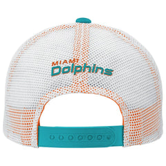 Miami Dolphins Youth Core Lockup Trucker Adjustable Hat - Aqua Hats