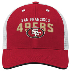 San Francisco 49ers Youth Core Lockup Trucker Adjustable Hat - Scarlet Hats