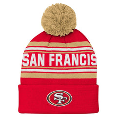 San Francisco 49ers Youth Jacquard Cuffed Knit Hat with Pom - Scarlet Hats