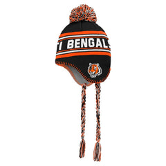 Cincinnati Bengals Preschool Jacquard Tassel Knit Hat with Pom - Black Hats