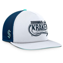 Seattle Kraken Fanatics Authentic Pro Hometown Rink Foam Trucker Snapback Hat - White/Deep Sea Blue | US 200897548