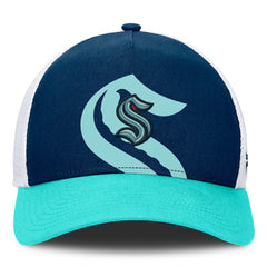Seattle Kraken Fanatics Authentic Pro A-Frame Rink Adjustable Hat - Deep Sea Blue/Light Blue | US 200897601
