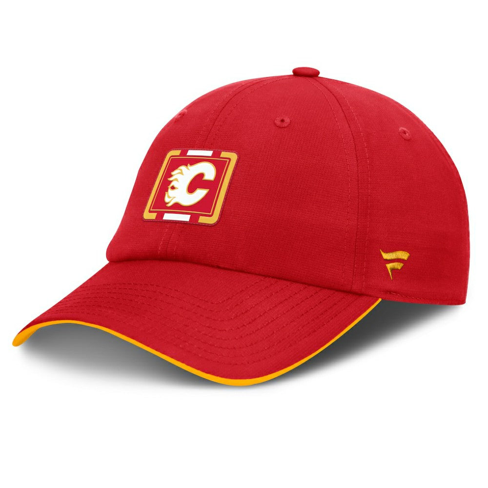 Calgary Flames Fanatics Authentic Pro Ripstop Adjustable Hat - Red/Gold | US 200897693