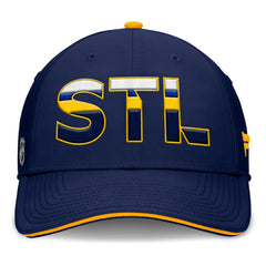 St. Louis Blues Fanatics Authentic Pro Rink Team Code Flex Hat - Navy/Gold | US 200897755
