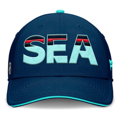Seattle Kraken Fanatics Authentic Pro Rink Team Code Flex Hat - Deep Sea Blue/Light Blue | US 200897759