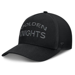 Vegas Golden Knights Fanatics Authentic Pro Road Stack Text A-Frame Adjustable Hat - Black | US 200897824