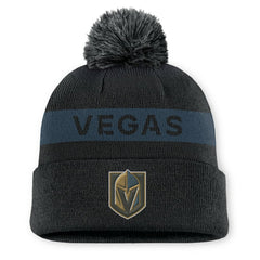 Vegas Golden Knights Fanatics Women's Authentic Pro Rink Cuffed Knit Hat with Pom - Black/ | US 200897940
