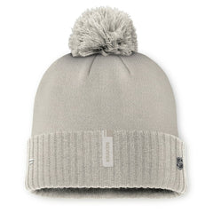 Seattle Kraken Fanatics Women's Authentic Pro Road Cuffed Knit Hat with Pom - Tan | US 200897989