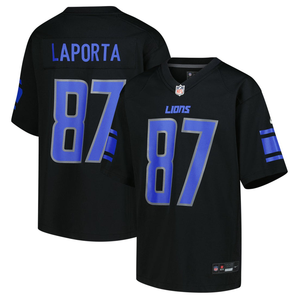 Sam LaPorta Detroit Lions Youth Game Jersey - Black Jerseys