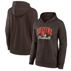 Cleveland Browns Women's Victory Script Pullover Hoodie - Brown Hoodies
