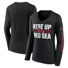 Arizona Cardinals Hometown Sweep Long Sleeve V-Neck T-Shirt - Black T-shirts