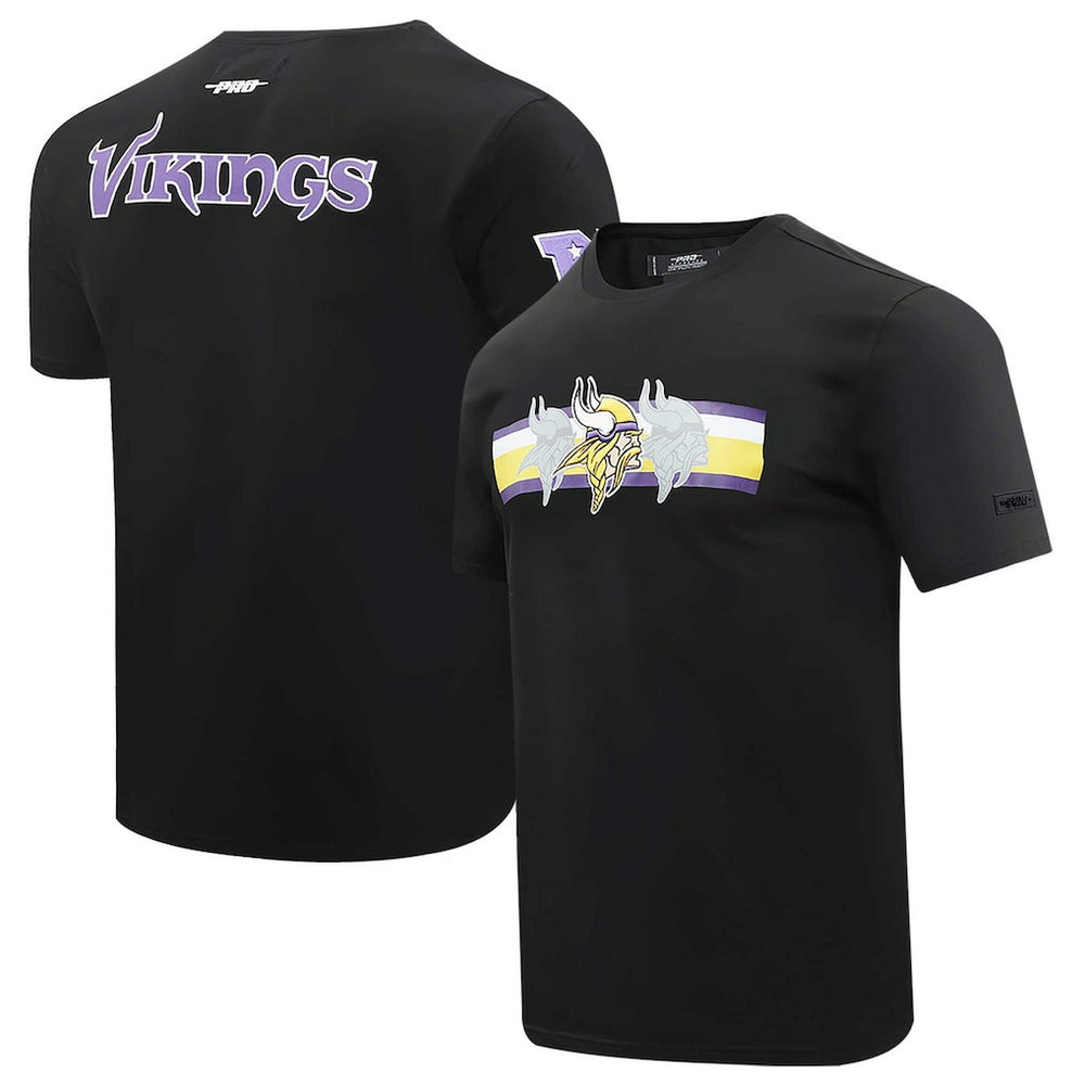Minnesota Vikings Pro Standard Retro Striper T-Shirt - Black T-shirts