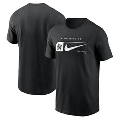 Miami Marlins Nike Fashion Graphic Swoosh T-Shirt - Black T-shirts