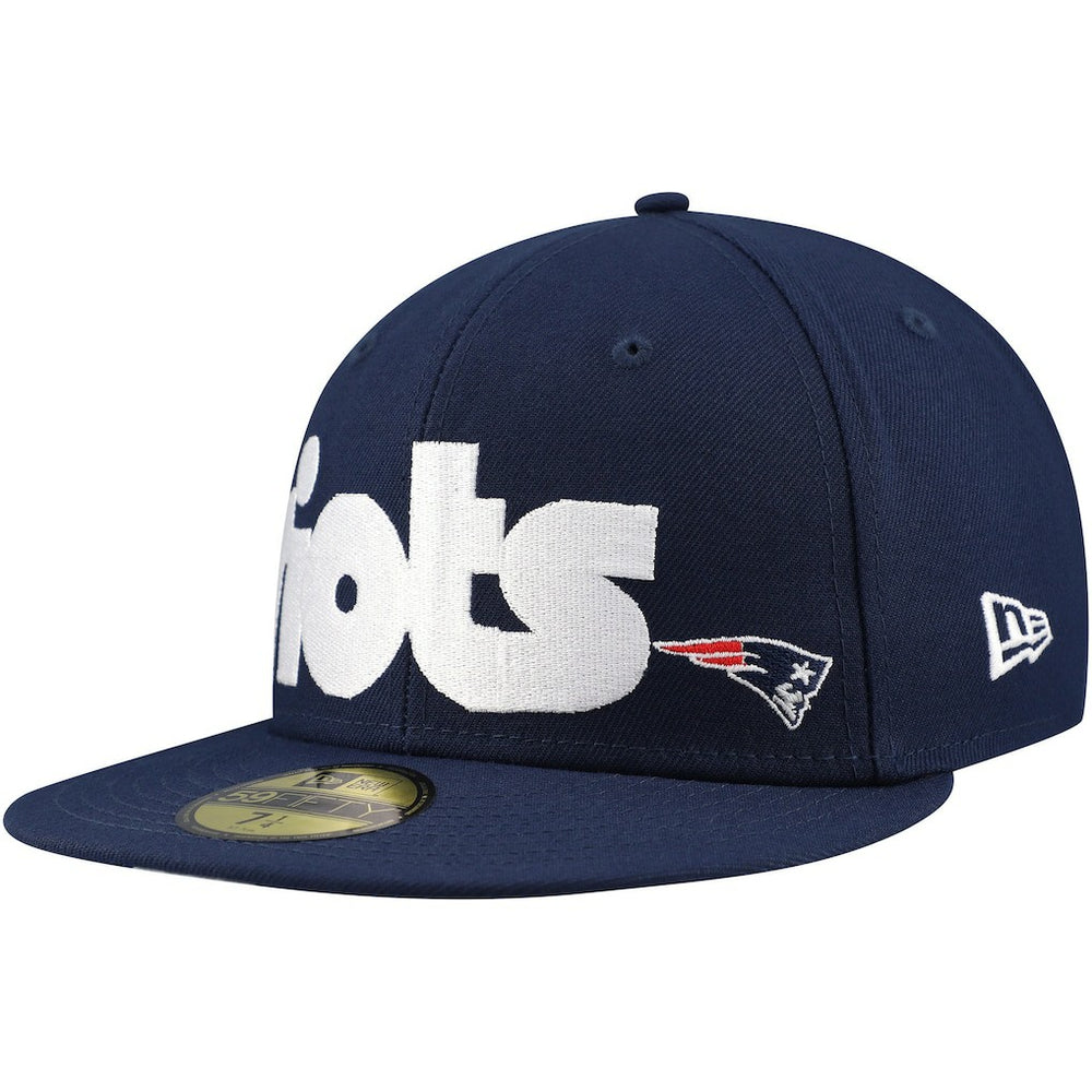 New England Patriots New Era Checkered Undervisor 59FIFTY Fitted Hat - Navy Hats