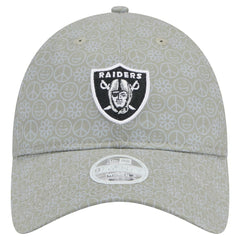 Las Vegas Raiders New Era Women's Smiley 9TWENTY Adjustable Hat - Silver Hats