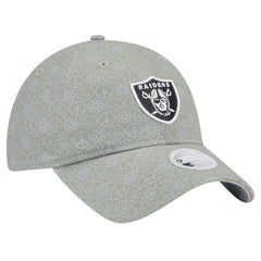 Las Vegas Raiders New Era Women's Smiley 9TWENTY Adjustable Hat - Silver Hats