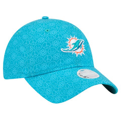 Miami Dolphins New Era Women's Smiley 9TWENTY Adjustable Hat - Aqua Hats