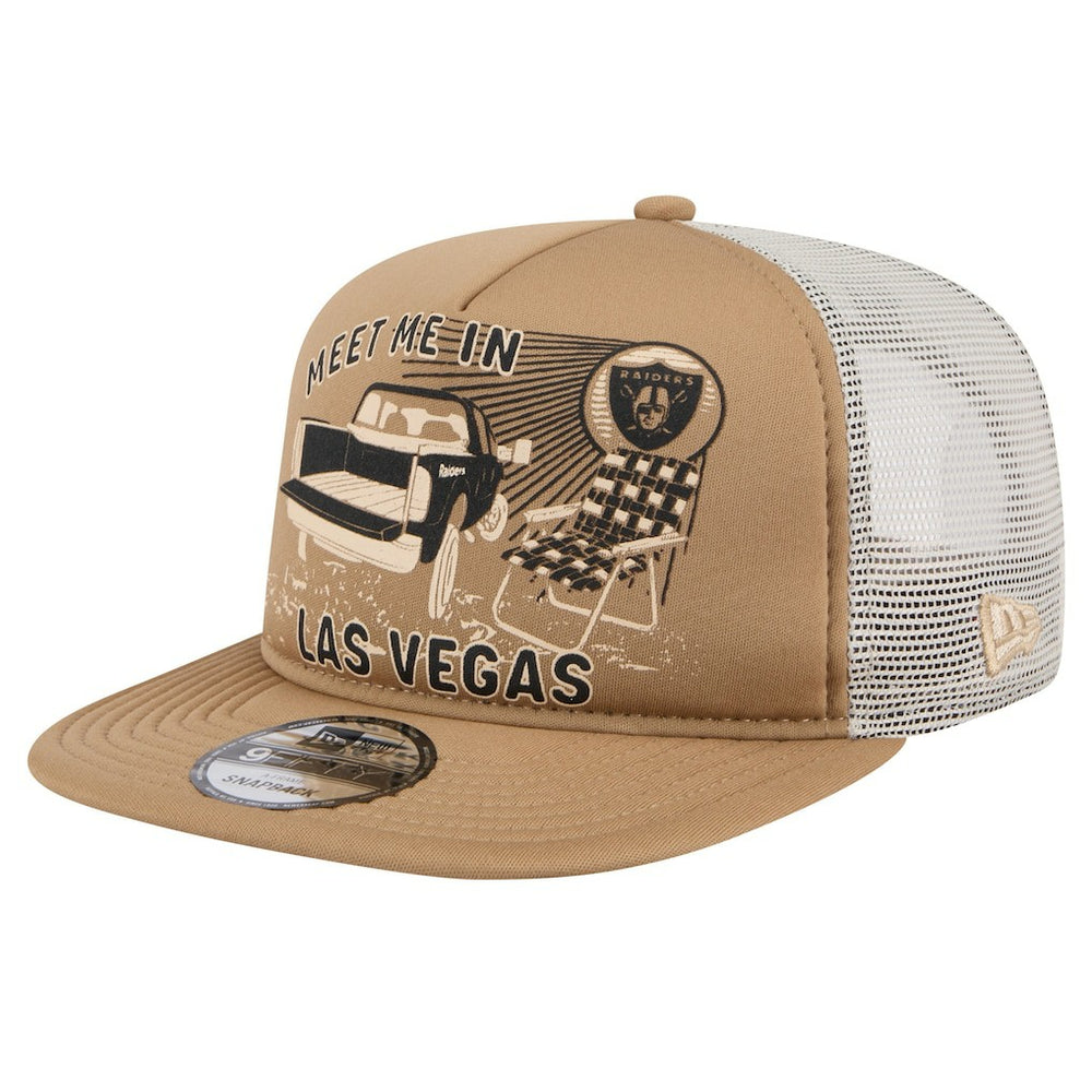 Las Vegas Raiders New Era Meet Me 9FIFTY Snapback Hat - Tan Hats