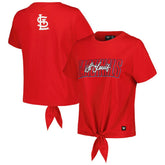 St. Louis Cardinals The Wild Collective Women's Twist Front T-Shirt - Red T-shirts