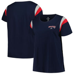 Atlanta Braves Profile Women's Plus Size Scoop Neck T-Shirt - Navy T-shirts