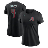 Ketel Marte Arizona Diamondbacks Nike Women's 2024 Fuse Name & Number T-Shirt - Black T-shirts