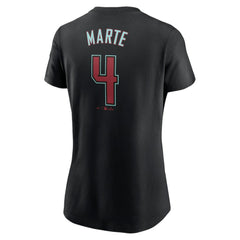 Ketel Marte Arizona Diamondbacks Nike Women's 2024 Fuse Name & Number T-Shirt - Black T-shirts